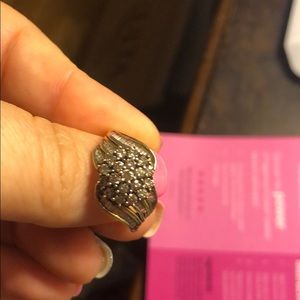 Genuine sterling silver diamond ring